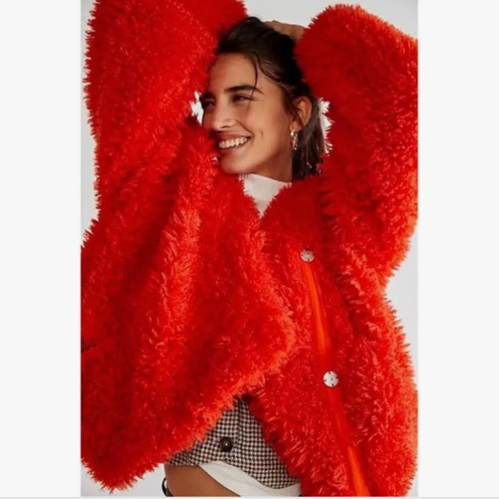Free People Fuzzy jacket Sz. XL